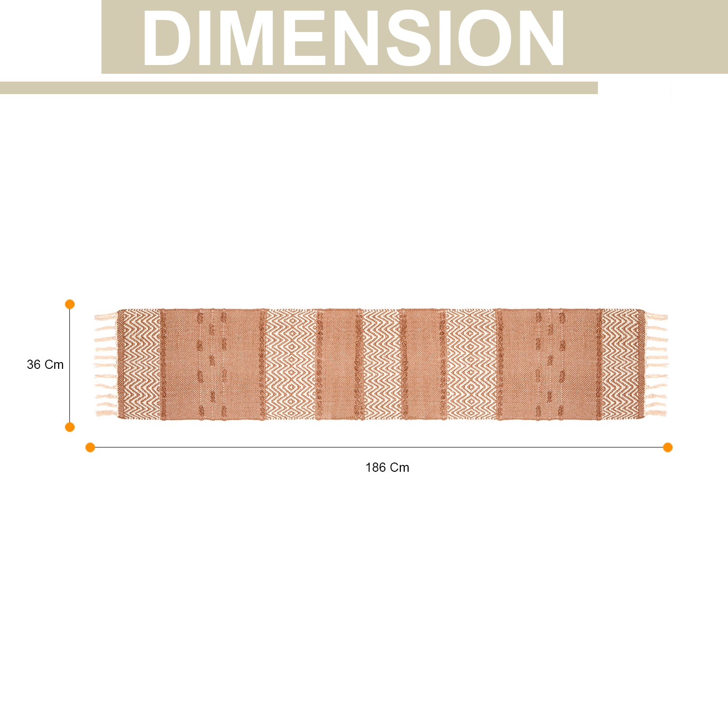 Soft knitted Brown Table Runner with tint of beige thread