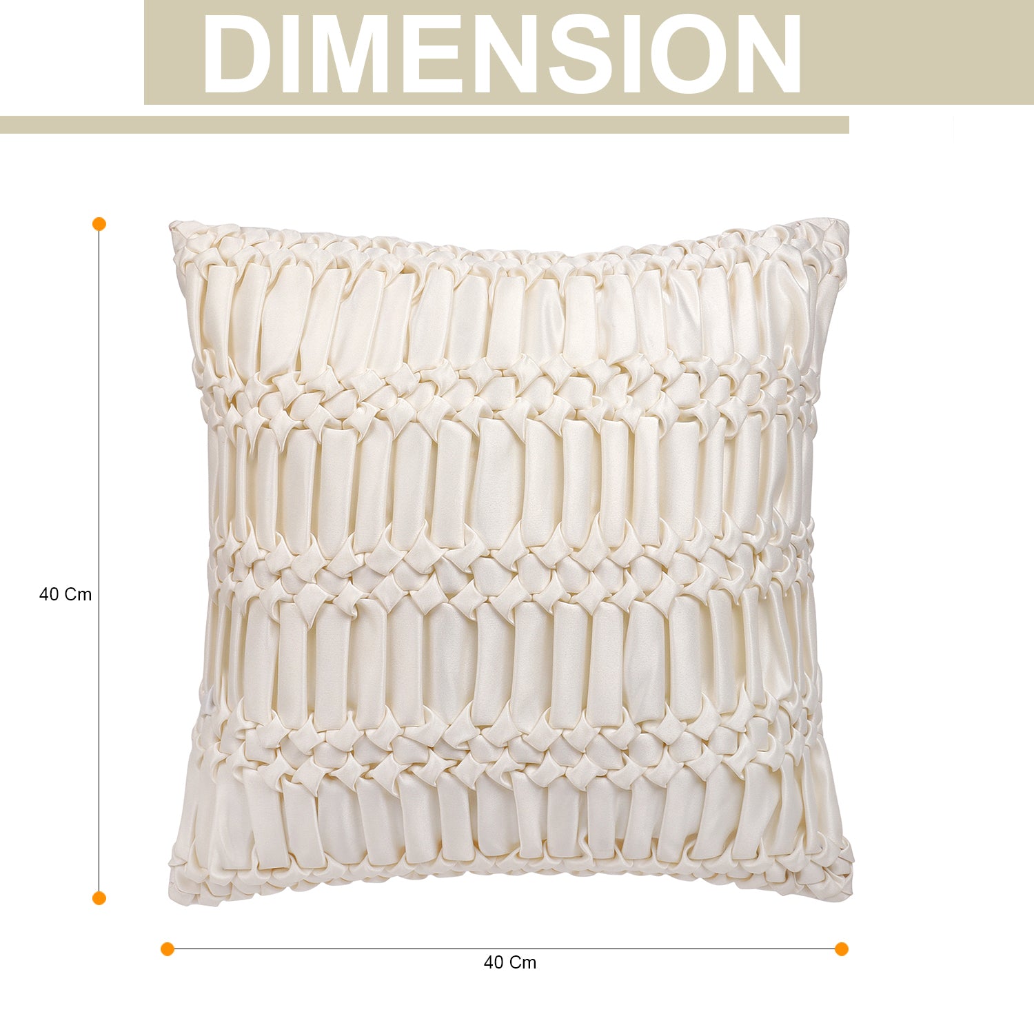 Elegant Pleated Satin Cushion Cover – 14 x 14 inches