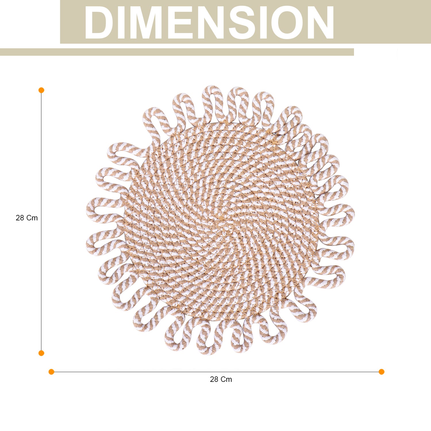 Earth thread- Braided Jute Table Placemats (Round 10.5 inch)