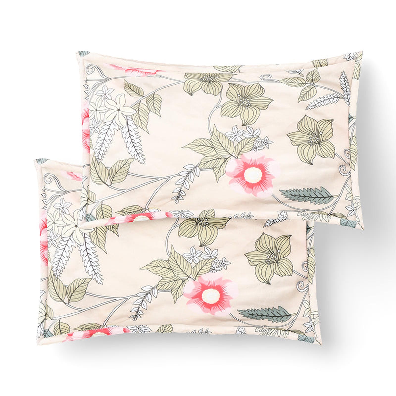 Floral Bliss Cotton Blend King Size Bedsheet - Furnish Factory