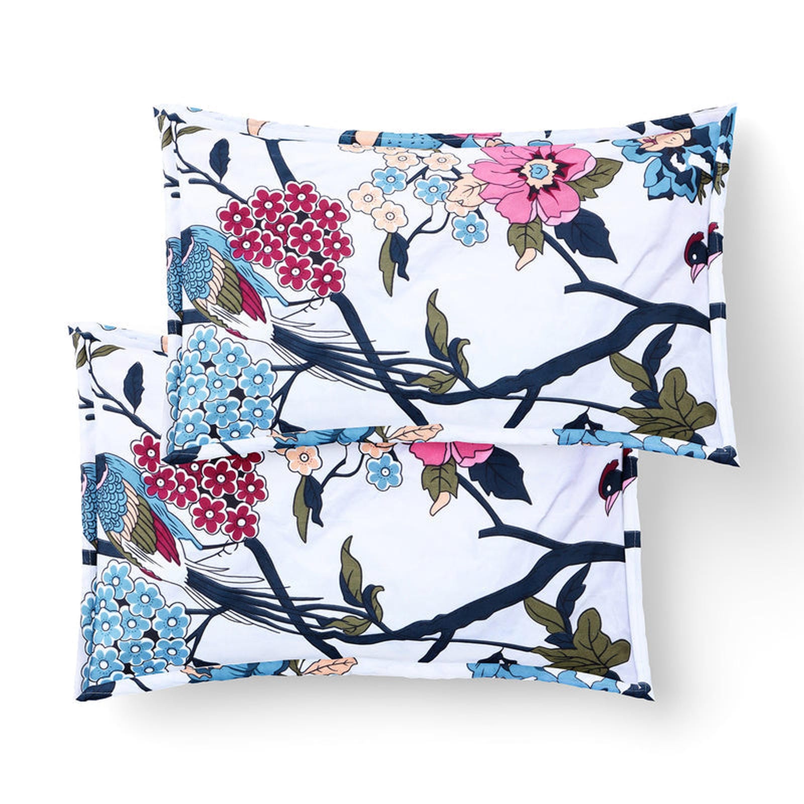 Birdsong Bloom Cotton Blend Bedsheet - Furnish Factory