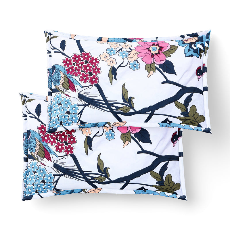 Birdsong Bloom Cotton Blend Bedsheet
