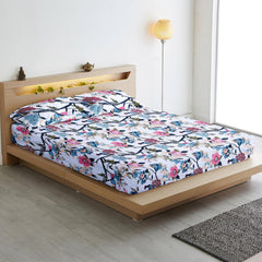 Birdsong Bloom Cotton Blend Bedsheet - Furnish Factory