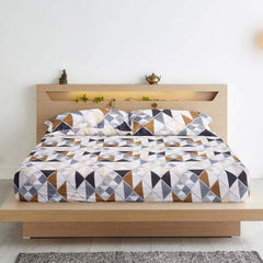 Geometric Harmony Super-Soft Double Bedsheet - Furnish Factory