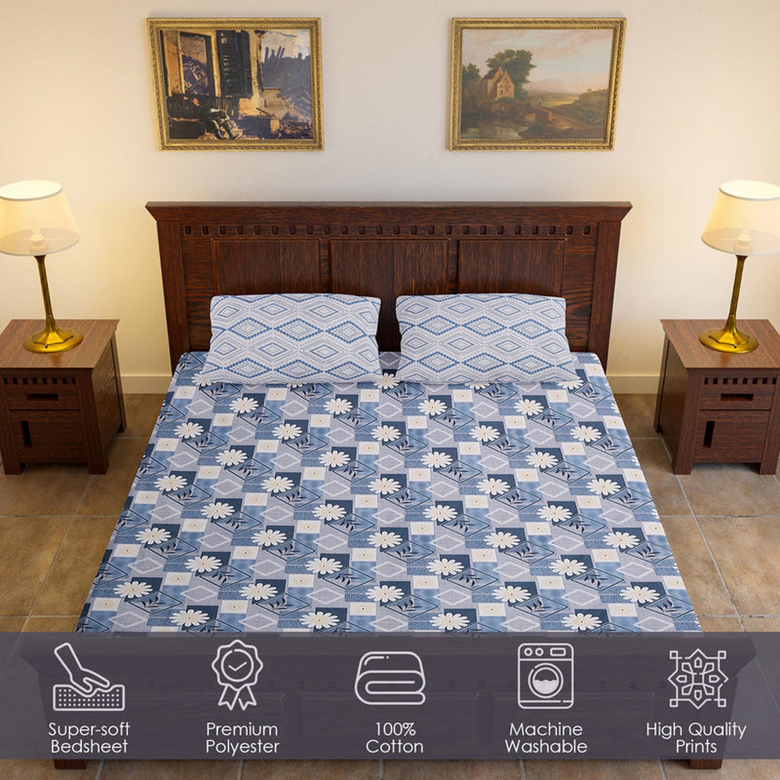 Neel Kamal Chaukadi Bedsheet - Furnish Factory