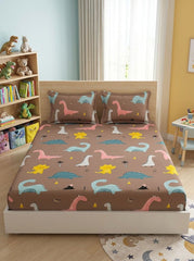 Dyno Dreams Kids Bedsheet (90 x 100 inches) - Furnish Factory