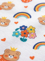 Teddy’s Rainbow Bliss Kids Bedsheet (90 x 100 inches) - Furnish Factory