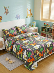 Jungle Safari Kids Bedsheet (90 x 100 inches) - Furnish Factory