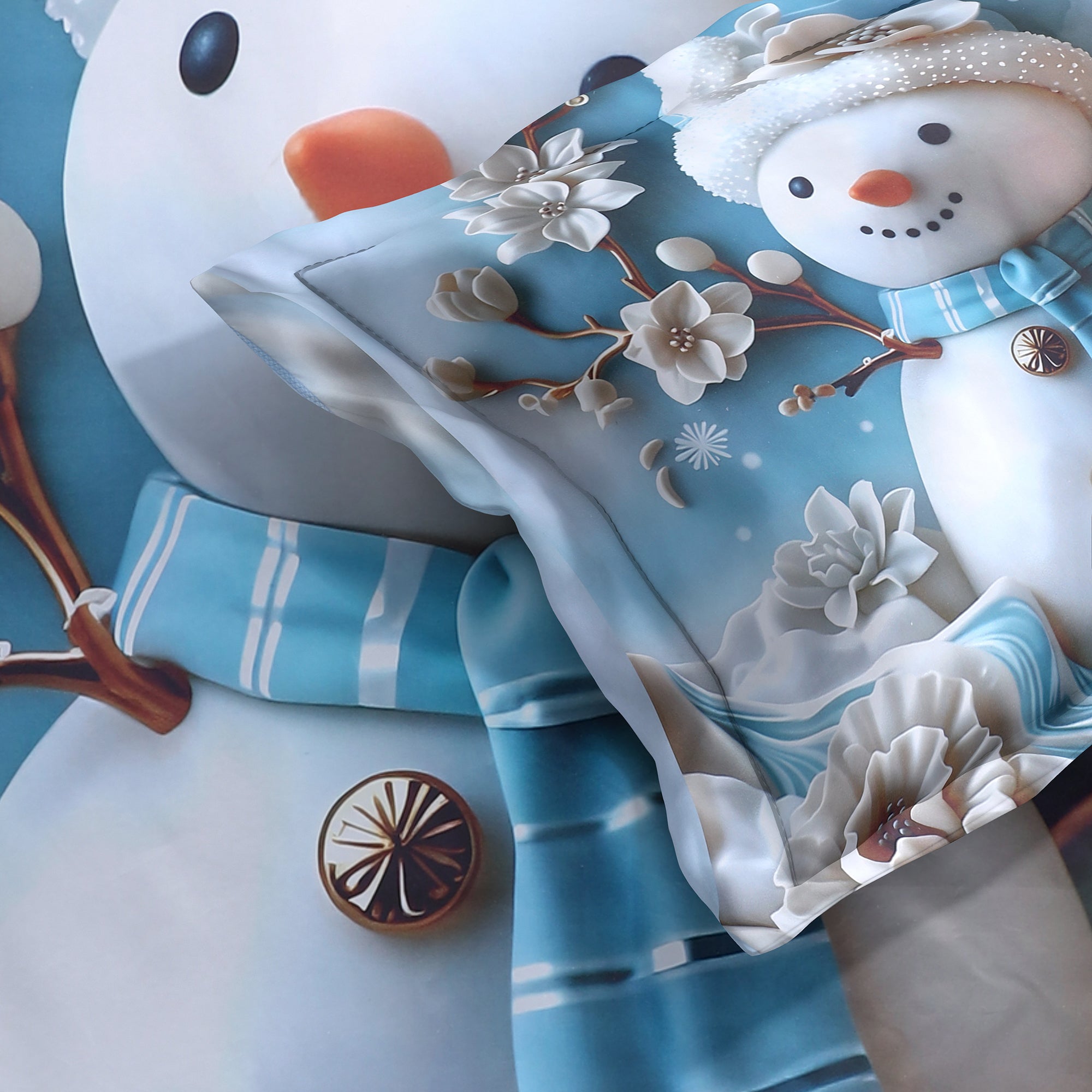 Snow Bliss 7D Cotton Fitted Bedsheet (90x100 inch)