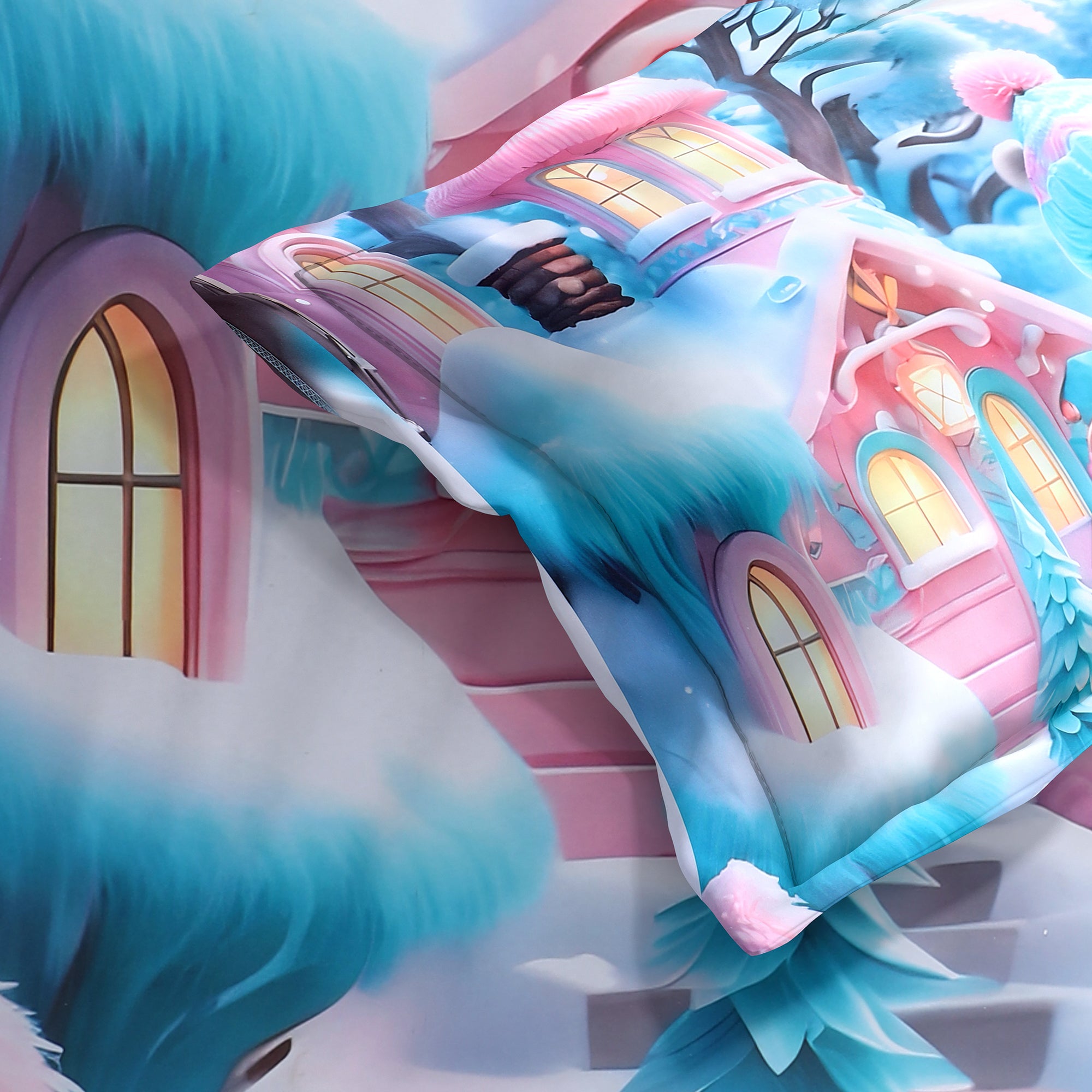 Bear Winter Wonderland 7D Cotton Fitted Bedsheet (90x100 inch)