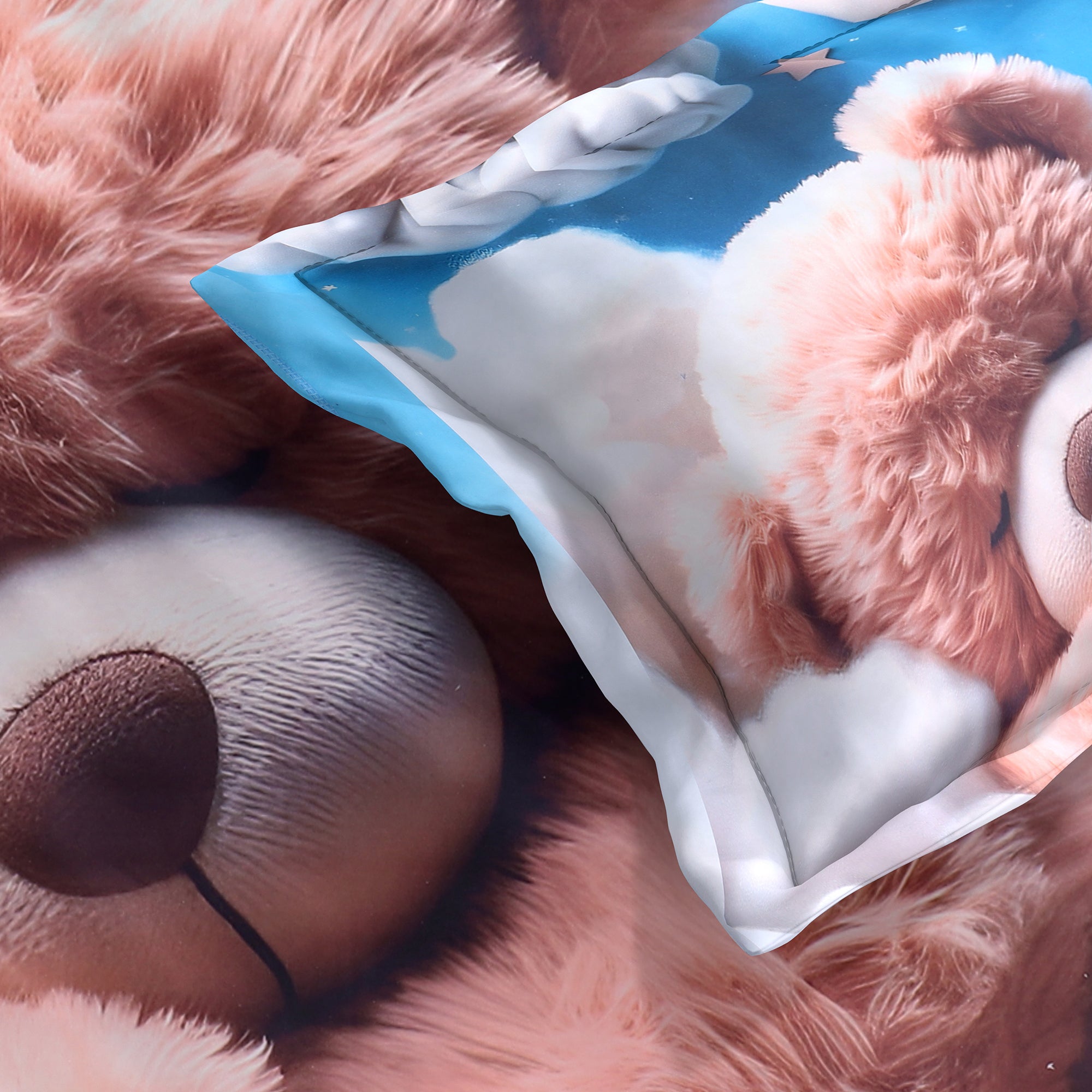 Teddy Dream 7D Cotton Fitted Bedsheet (90x100 inch)