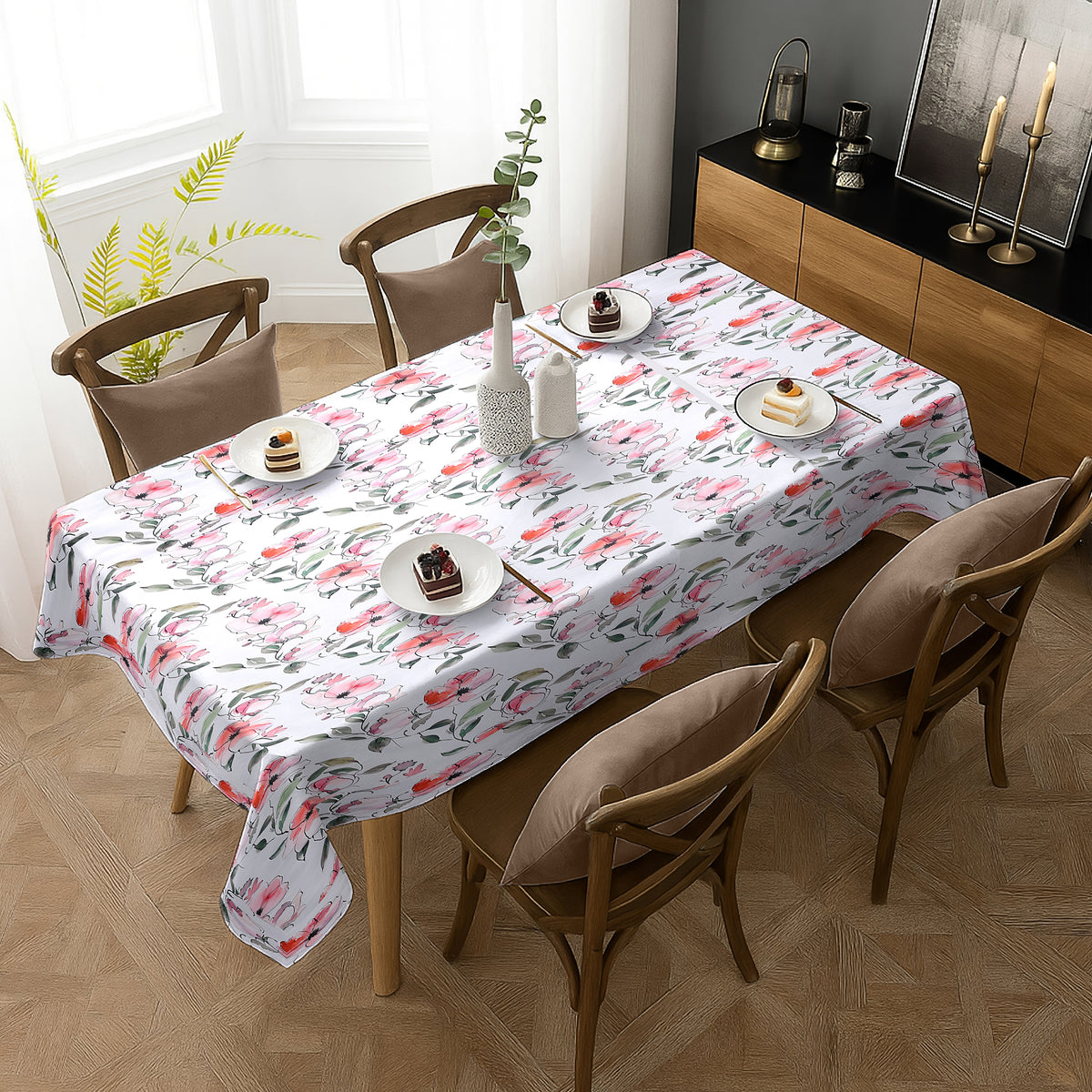 Soft Garden Whisper Satin Table Cloth (6/8 Seater)