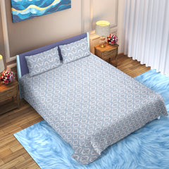 Royal Mist Reversible Cotton Bedsheet – (108x108 inch) Super King