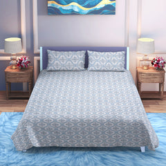 Royal Mist Reversible Cotton Bedsheet – (108x108 inch) Super King