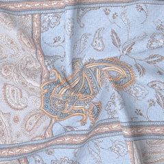 Regal Blue Paisley Cotton Bedsheet (108 × 108 inch) Super King - Furnish Factory