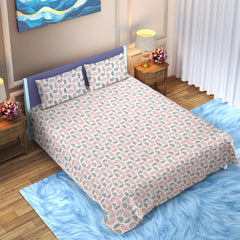 Vintage Half-Moon Reversible Cotton Bedsheet (90×100 inch) King Size