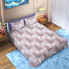 Rosy Taupe Paisley – Reversible Cotton Bedsheet (90×100 inch) King Size