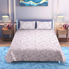 Lavender Leaf Mist – Reversible Cotton Bedsheet (108×108 inch) Super King