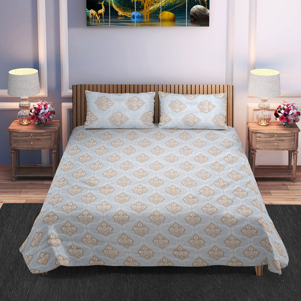 Regal Mint Paisley Cotton Bedsheet (108×108) Super King