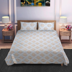 Regal Mint Paisley Cotton Bedsheet (108×108 inch) Super King